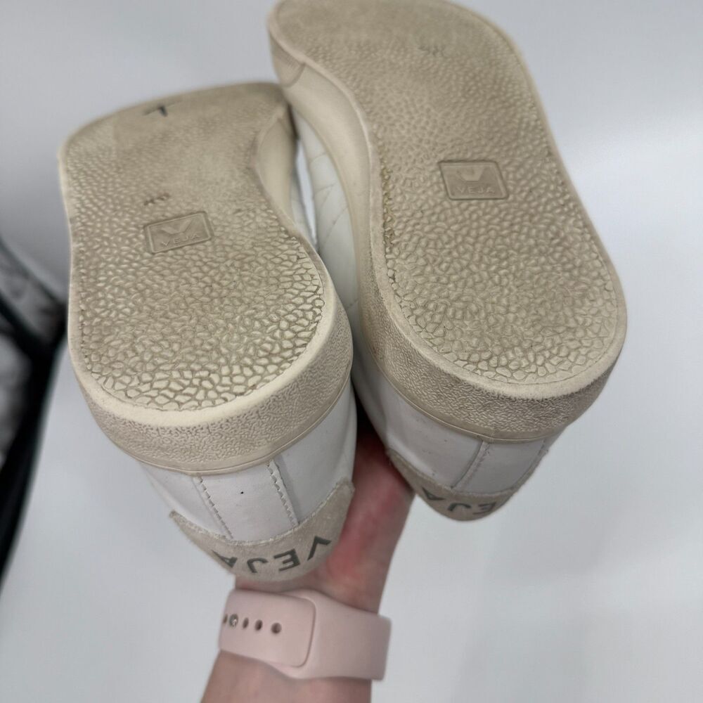 Veja Esplar Leather Suede White Sneakers Casual Preppy Athleisure Women Size 8 - Picture 7 of 12